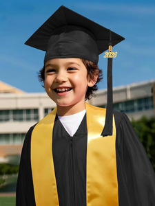 Toghe e cappelli da <span class=keywords><strong>laurea</strong></span> in poliestere lucido a 12 colori <span class=keywords><strong>per</strong></span> bambini dell'asilo, modello 2026 - Product Image 2