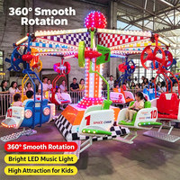 Manège Mini Chaise Volante Homologué CE pour Enfants, Balançoire Ondulante avec Lumières LED et Musique pour Centres Commerciaux, Carnavals et Fêtes Foraines