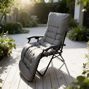 高級アルミポータブルリクライニングゼロ重力椅子折りたたみビーチ用クッション付き - Product Image 3