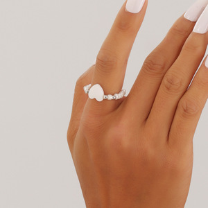 Accessoires Collier de Bohème Blanc Petite Perle de Rocaille Coeur Pendentif en Nacre pour Femme - Product Image 4