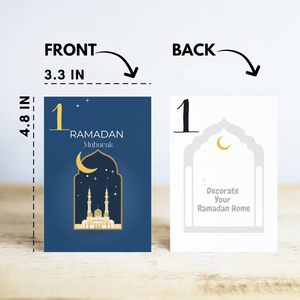 Ramadán Mubarak Eid Decoraciones 30 Ramadán Calendario de Adviento Tarjeta con buenas acciones Ramadán Mubarak Calendario Tarjetas Banner - Product Image 2