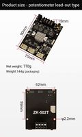 Module d'amplificateur stéréo ZK-502T 50Wx2 compatible Bluetooth pour haut-parleur audio