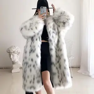 New Faux Fox Fur Coat Thickened Long Sleeve Coats Fashionable Suit Collar Fur Women Winter Long Coat