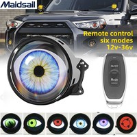Phare de voiture LED dynamique « Oeil du Diable » avec lumière ambiante, modification universelle pour voiture et moto