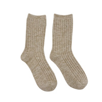 Vente en gros de chaussettes en laine pour femmes, chaussettes en cachemire pour hommes, chaussettes thermiques épaisses en fibre pour l'hiver