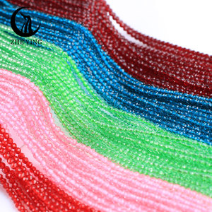 Zhe Ying vente en gros 2MM 2.5MM 3MM perles de cristal hydro à facettes 39 couleurs perles de verre rondelle en <span class=keywords><strong>pierre</strong></span> naturelle pour la fabrication de bijoux - Product Image 1