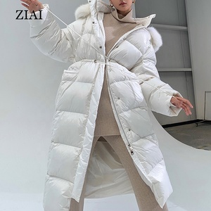 Wholesale Winter 90 White Duck Down Big fox Fur Collar <strong>Waist</strong> Tie Down <strong>Coat</strong> <strong>Women</strong> Winter Long <strong>Women's</strong> <strong>Coat</strong> - Product Image 2