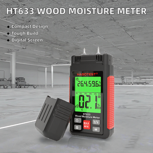 HT633 DC Résistance Pin-Type Humidimètre pour bois Mesurer les matériaux de construction pour la température d'humidité pour les tests d'humidité du bois - Product Image 5
