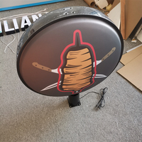 Caisson lumineux extérieur publicitaire rond rotatif led logo signe 3d acrylique caissons lumineux