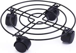 <span class=keywords><strong>Support</strong></span> rond en métal pour plantes Mover on Wheels Flower <span class=keywords><strong>Pot</strong></span> Holder - Product Image 2