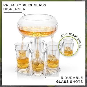 Dispensador de Bebidas Acrílico con 6 Vasos para Fiestas, Hogar y Juegos de Bebidas - Product Image 4
