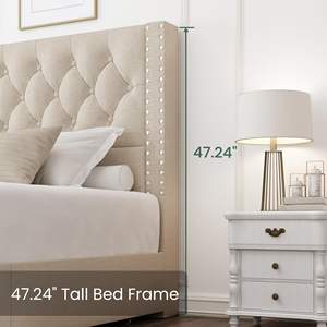 <span class=keywords><strong>Lit</strong></span> Plateforme Capitonnée Rose avec Tiroirs <span class=keywords><strong>de</strong></span> Rangement Sous le <span class=keywords><strong>Lit</strong></span> et Tête et Pied <span class=keywords><strong>de</strong></span> <span class=keywords><strong>Lit</strong></span> Capitonnés à Boutons, Aucun Sommier Tapissier Requis - Product Image 6