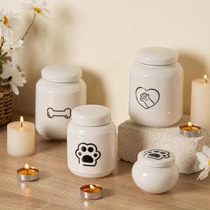 Handmade Modern Ceramic <strong>Pet</strong> Cremation <strong>Urn</strong> Personalised Casket Pattern Keepsake Memorial for Dogs/Cats Handmade in the <strong>UK</strong> - Product Image 1