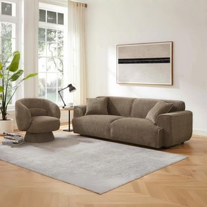 Juego de Muebles para Sala de Estar Dwoo, Diseño Moderno y Minimalista, Sofá Modular de 3 Plazas con Silla Giratoria, para Interiores del Hogar - Product Image 6