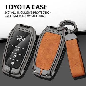 Funda de cuero de aleación de Zinc para llave de coche, alta <span class=keywords><strong>calidad</strong></span>, venta al por mayor, creativa, para Toyota Crown, Corolla, Rav4, Ch-r, Camry, Hilux, Fortuner, Fob - Product Image 3