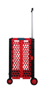 Vente en gros Boîte de rangement pour camping en plein air <span class=keywords><strong>Chariot</strong></span> de courses en plastique évidé <span class=keywords><strong>Chariot</strong></span> pliable à 4 roues roulant utilitaire pliable - Product Image 4