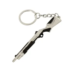 Hot Sale Metal Crafts Zinc Alloy Gun Model Keychain 9cm Birthday Present For Baby
