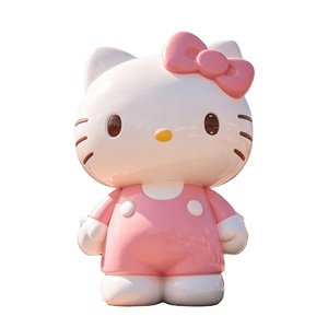 Escultura de Hello <span class=keywords><strong>Kitty</strong></span> de Fibra de Vidrio Personalizada de Fábrica, Impermeable, Tamaño Real, Estatua de Dibujos Animados de Sanrio para Centros Comerciales y Adornos de Eventos - Product Image 1
