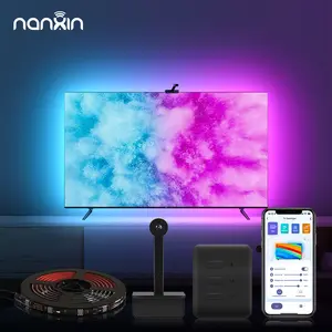 RGBIC Led Sync Lights TV Backlight Immersive Movie-Watching Linkage With TV Background Color Work With Camera LED TV Backlight