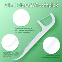 Fil dentaire portable jetable en matériau biodégradable, saveur menthe, pour le nettoyage buccal