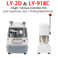 Kit de machine de centrage et de perçage de lentilles optiques LY-2D LY-918C – Équipement de précision pour le traitement des lentilles sans monture pour laboratoire d'optique