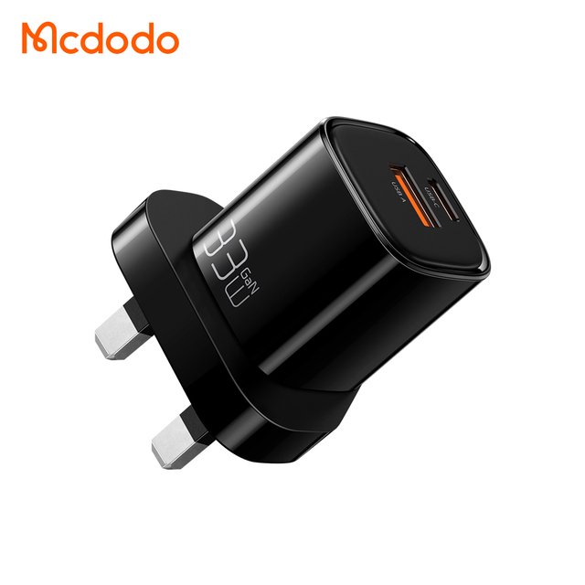 Mcdodo 059 33W Wall Android Charger Fast Charging Dual Port USB-C USB-A Usb C 20W 33W Mini GaN Charger UK Adapter for xiaomi Ip