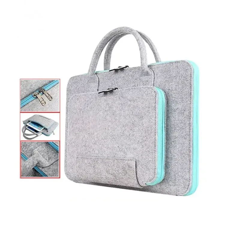Factory eco-friendly degradable briefcase lightweight protective felt laptop bag and fashionable bag laptop bags