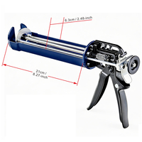 Pistolet manuel à colle époxy 380 ml/12,8 oz, robuste, 3 tiges, force de poussée 2000N, rapport de transfert 12:1 ou 25:1