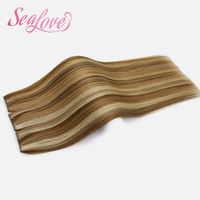 Extensions de cheveux naturels lisses Genius Weft, invisibles et sans couture, pouvant être coupées, mèches de cheveux humains à tisser