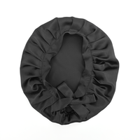 Bonnet de cheveux à couche unique 100% 16mm soins des cheveux en soie de mûrier bande élastique réglable grand bonnet de nuit en soie pour les femmes