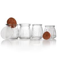 Bouteille en verre vide de 100 ml pot en verre pour pouding au lait et au yaourt avec bouchon en plastique bouteille à pouding tasse tasse pot conteneur