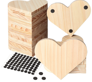 Posavasos de Madera en Forma de Corazón, Piezas de Madera sin Acabado para Pintar, Quemar y Grabar - Product Image 5