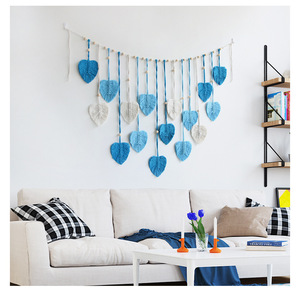 Moderno Boho macramè appeso a parete arazzo con perline di legno fatto a mano in cotone tessuto per la camera da letto decorazioni per la casa matrimoni - Product Image 3