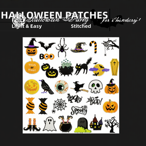 Patchs thermocollants de broderie de citrouille noire pour Halloween Horror Ghost Patch Décorations pressées pour chapeaux en tissu de feutre - Product Image 2