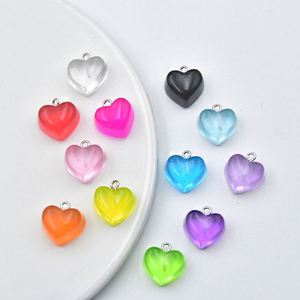 Trong suốt hình trái tim nhựa mô phỏng tình yêu phẳng trở lại nhựa quyến rũ cho điện thoại quà tặng trang trí Keychain - Product Image 1