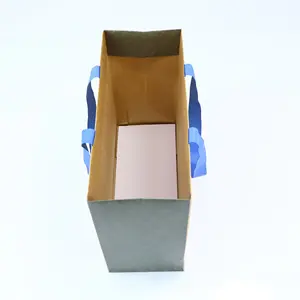 Tas Hadiah Kertas Seni Mewah Logo <span class=keywords><strong>GiGO</strong></span> yang Dapat Disesuaikan, Tas Promosi Supermarket Kraft yang Dapat Didaur Ulang, Pita Aksesori untuk Pakaian dan Kaos Kaki - Product Image 5