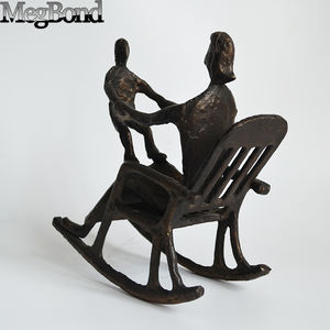 Peralatan makan Mini ukiran perunggu kecil abstrak kerajinan logam gaya cinta patung ibu dan anak untuk hadiah Hari Ibu - Product Image 5