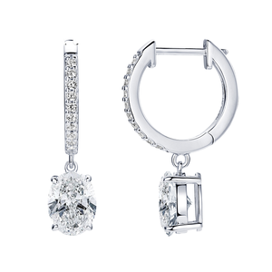 Boucles d'oreilles pendantes en moissanite ronde de 5 mm 0,5 ct pour femmes, bijoux de mariage délicats en argent sterling 925 - Product Image 1