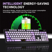 Clavier sans fil de dessin animé 2,4 GHz USB, ensemble clavier et souris sans fil mignon pour ordinateur de bureau et ordinateur portable
