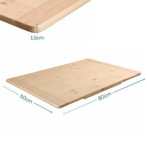 Tagliere in Legno di Abete 80x48 Cm con Bordi Arrotondati Antiscivolo per Asciugatura Pasta - Product Image 2