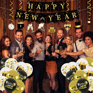 Venta al por Mayor <span class=keywords><strong>de</strong></span> Artículos <span class=keywords><strong>de</strong></span> Decoración <span class=keywords><strong>para</strong></span> Fiestas <span class=keywords><strong>de</strong></span> <span class=keywords><strong>Año</strong></span> Nuevo en Dorado y Negro, Juego <span class=keywords><strong>de</strong></span> Decoración <span class=keywords><strong>para</strong></span> la Celebración del Cuenta Regresivo - Product Image 2