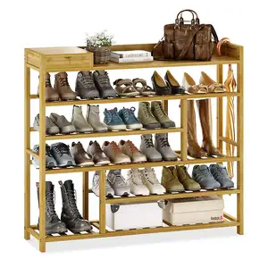 Closet Entrance Channel Accommodates Adjustable Shelf Shoe Rack Bamboo Shoes Rack