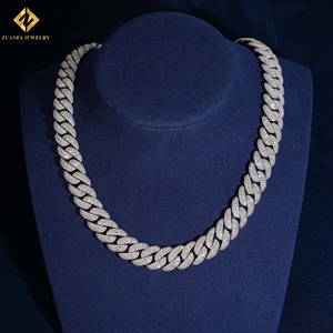สร้อยคอคิวบันประดับเพชรโมอิสซาไนต์ ZUANFA JEWELRY ชุบโรเดียม เงินแท้ 925 ได้รับการรับรองจาก GRA เครื่องประดับฮิปฮอปสุดหรูสำหรับผู้ชาย - Product Image 4