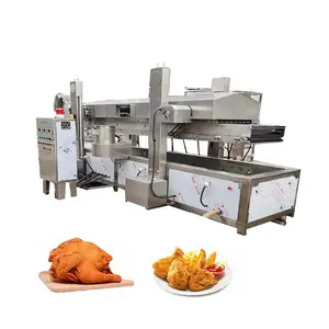 304 Stainless Steel Auto Burger Patty Frying Machine Batch Snack Chips Fryer Food Fried