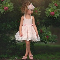 Nouveau design de marque, robes tutu à empiècements en mousseline de soie solide et à jarretelles en dentelle, robes personnalisées pour filles et enfants