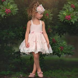 Nouveau design de marque, robes tutu à empiècements en mousseline de soie solide et à jarretelles en dentelle, robes personnalisées pour filles et enfants - Product Image 3