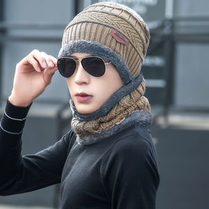 Conjunto de Gorro y Bufanda de <span class=keywords><strong>Invierno</strong></span> para <span class=keywords><strong>Hombre</strong></span> y Mujer, Gorro de Punto Cálido, Gorro de <span class=keywords><strong>Invierno</strong></span> con Forro Polar Grueso, Calentador de Cuello - Product Image 4