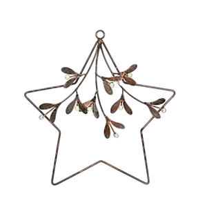 Guirnalda Decorativa de Estrella de Metal Rústica, Adorno Navideño Hecho a Mano, Sin Iluminación - Product Image 1