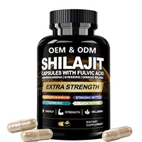 Capsules de Shilajit avec acide fulvique, mélange botanique 8 en 1, capsules végétales, soutien énergétique, complément alimentaire