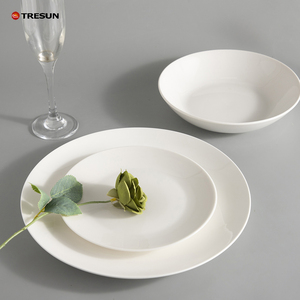 Plato de Porcelana Blanco Liso con Logotipo Personalizado, <span class=keywords><strong>Vajilla</strong></span> para Restaurante, Platos de Cerámica - Product Image 3